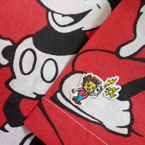 *SOLDOUT* Custom Reworked Retro Red Mickey Mouse Bennygonia 1990s Shorts Unisex - Picture 7 of 9
